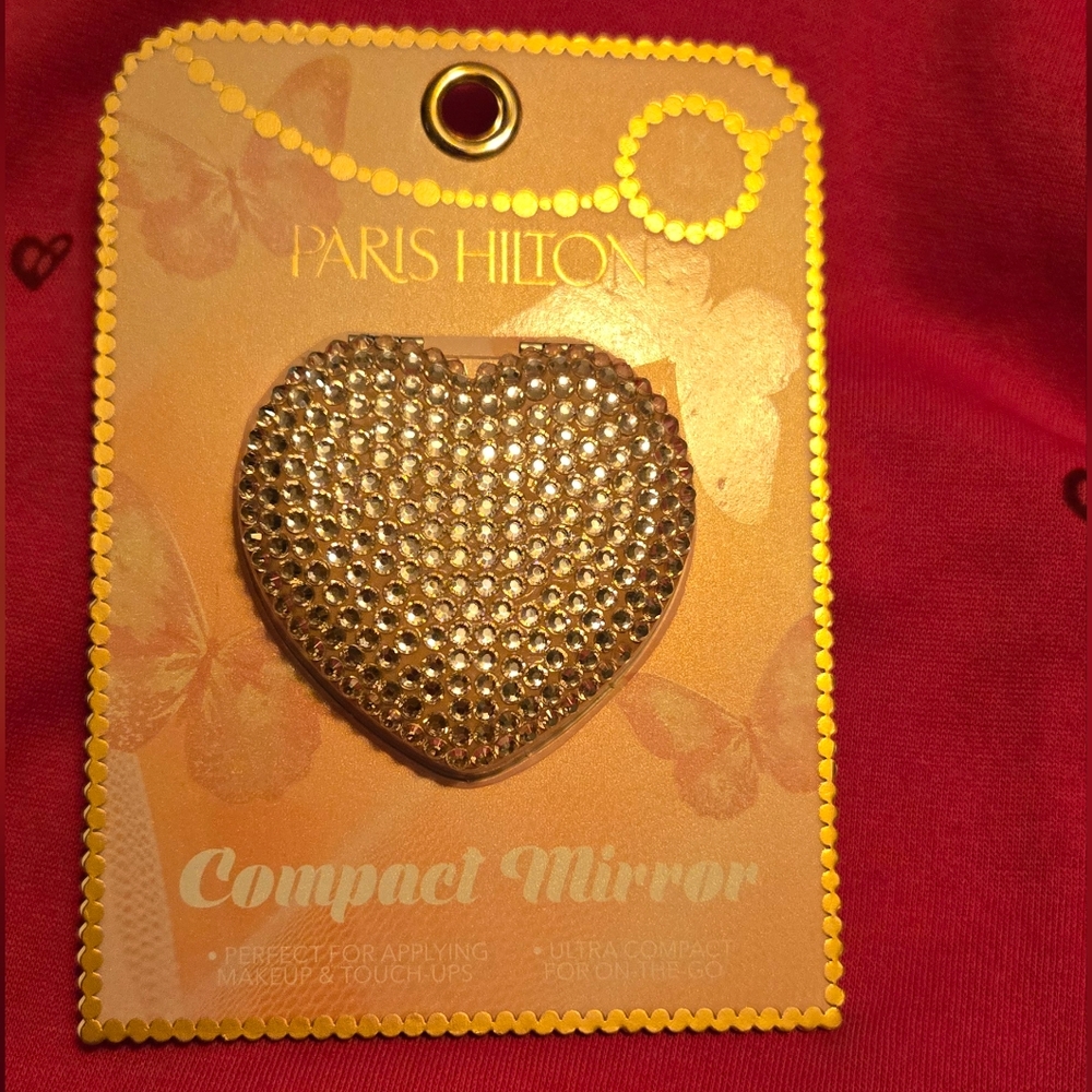 Paris Hilton Rhinestone Heart Compact Mirror - Picture 4 of 11